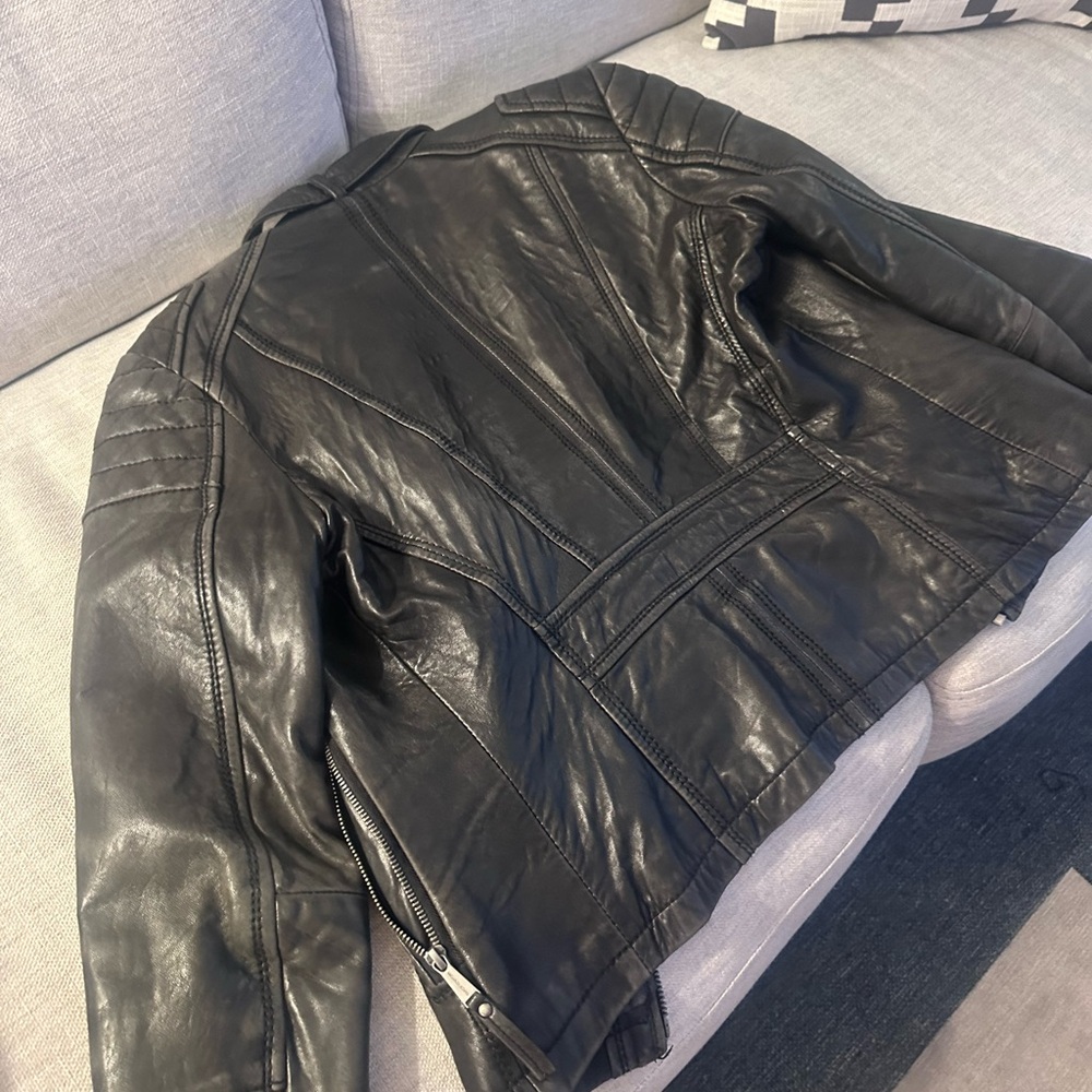 Michael Kors Black Leather Military Jacket - Picture 5 of 5